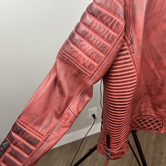 Boda Skins Burnt Red Men's Medium Kay Michaels leather jacket - Picture 4 of 7